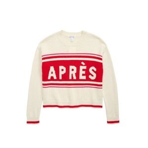 Nordstrom Apres Ski Crewneck Sweater in Ivory Egret - Kids XL (fits adult S/M)